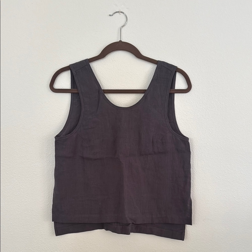 Charcoal Grey Ilana Kohn 100% Linen Tank Top